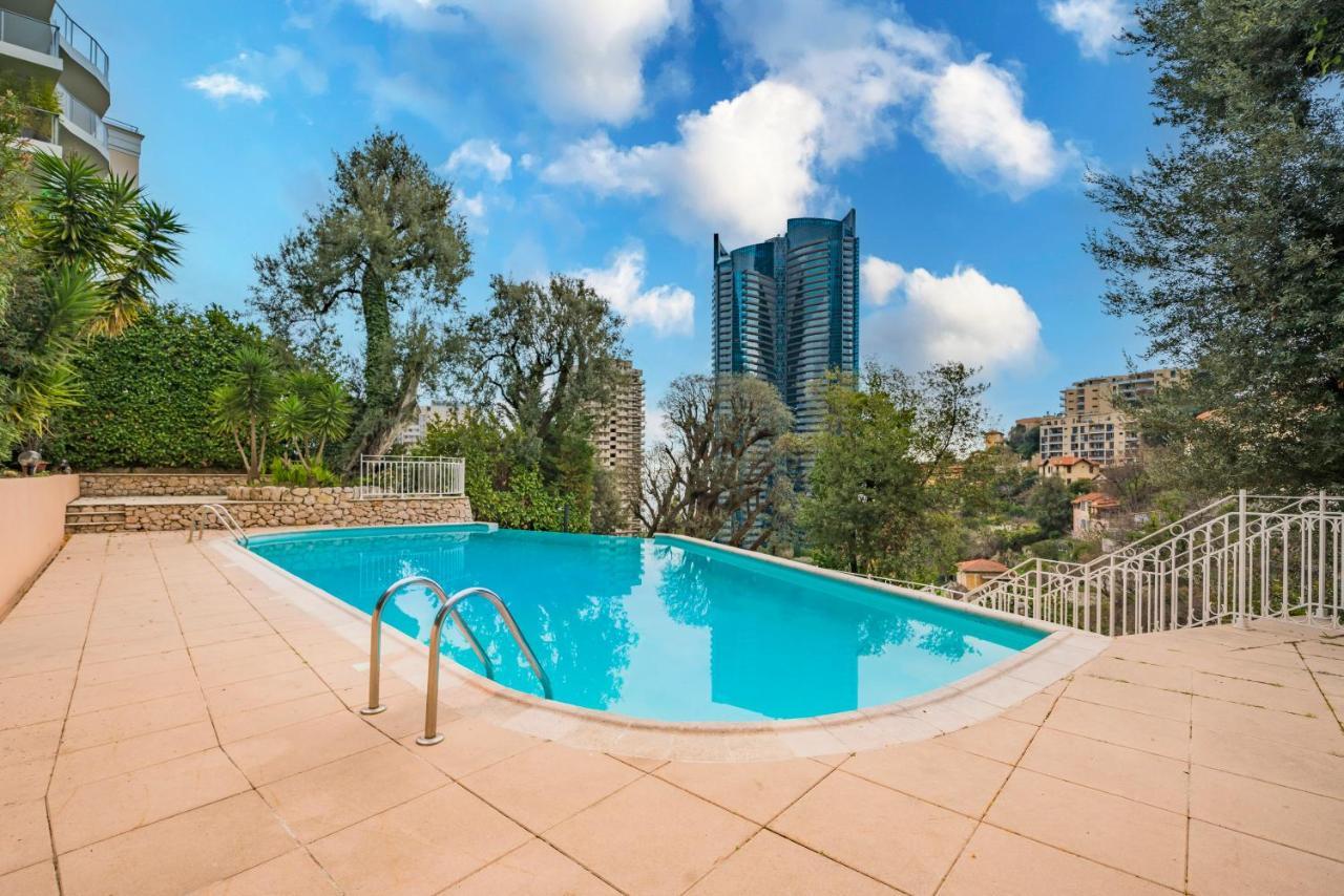 Vue Mer & Tour Odeon - Piscine - Parking - Av Beausoleil Esterno foto